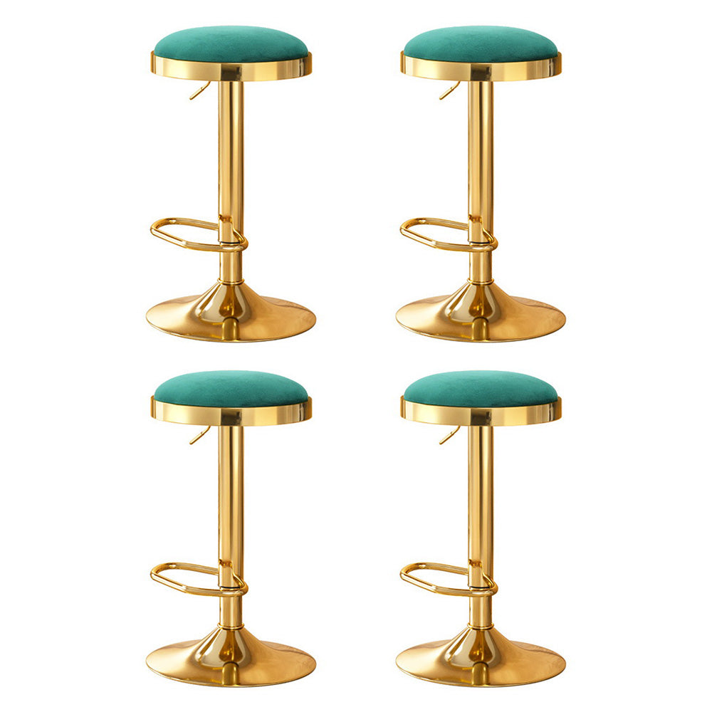 4x Artiss Bar Stools Kitchen Dining Chairs Velvet Padded Stool Green