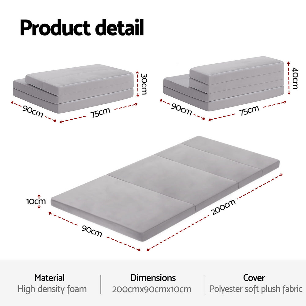 Giselle Foldable Mattress Folding Sofa Bed 4-fold Sleeping Camping Cushion Mat