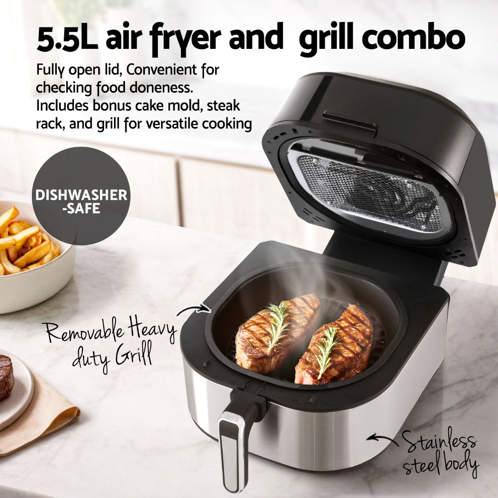 5.5L Air Fryer & Grill LCD Fryers 1500W