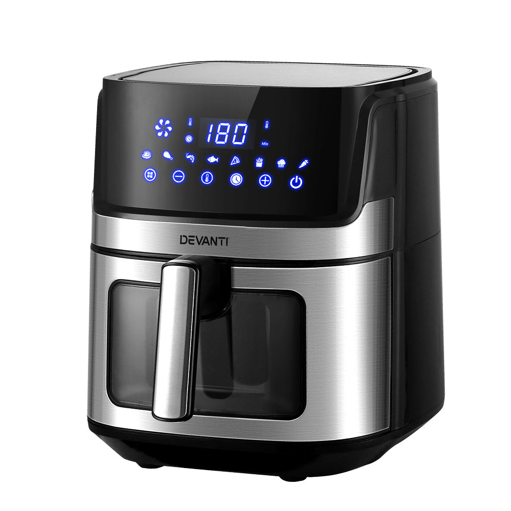 Air Fryer 6.5L LCD Fryers Clear Window