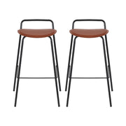 2x Artiss Bar Stools Kitchen Counter Stools Metal Brown
