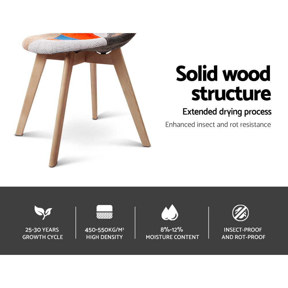 Artiss Dining Chairs Set of 4 Fabric Retro Replica DSW