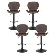 Artiss 4x Bar Stools Kitchen Swivel Gas Lift Counter Chair Wing PE Rattan Brown