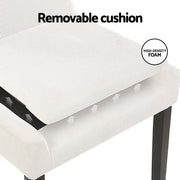 Artiss Dining Chairs Set of 4 Corduroy Wooden Beige