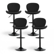 Artiss 4x Bar Stools Kitchen Swivel Gas Lift Counter Chair Shell Leather Black