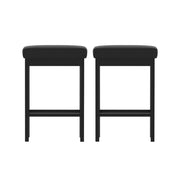 2x Artiss Metal Bar Stools PU Seat Dining Counter Chairs