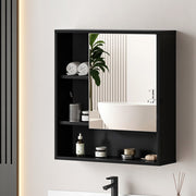 Cefito Bathroom Mirror Cabinet Mirrored Medicine Adjustable Shelf Wall Mounted 560mm Black