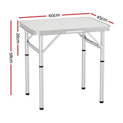 Weisshorn Folding Camping Table 60CM Adjustable Portable Outdoor Picnic Desk