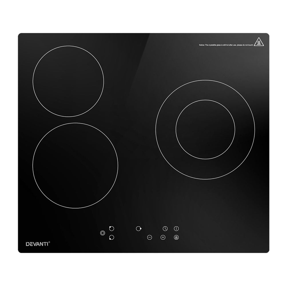 Electric Ceramic Cooktop 60cm Kitchen Cooker 4 Burner Hob Touch Control 5200W