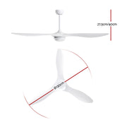 52'' Ceiling Fan DC Motor w/Light w/Remote - White