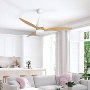 52'' Ceiling Fan AC Motor w/Light w/Remote - Light Wood