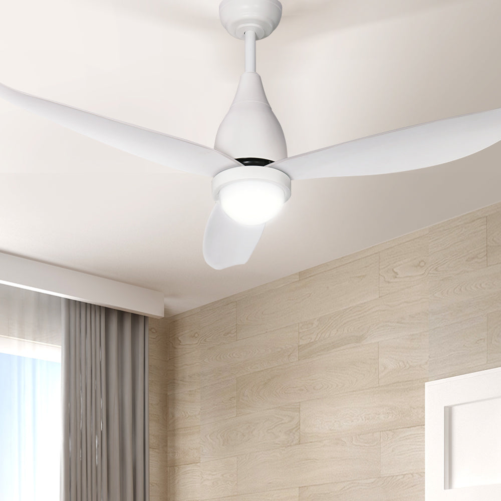 52'' Ceiling Fan DC Motor LED Light Remote Control - White