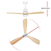 52'' Ceiling Fan AC Motor LED Light Remote - Light Wood