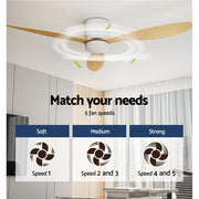 52'' Ceiling Fan DC Motor w/Light w/Remote - Light Wood