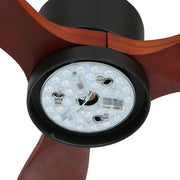 52'' Ceiling Fan AC Motor 3 Blades w/Light - Dark Wood