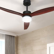 52'' Ceiling Fan AC Motor 3 Blades w/Light - Dark Wood