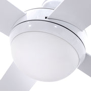 52'' Ceiling Fan AC Motor w/Light w/Remote - White