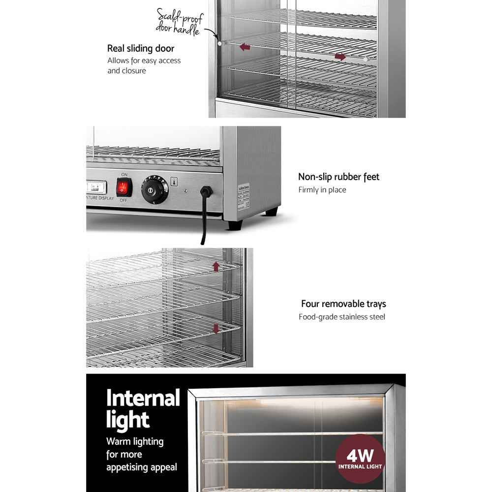 Commercial Food Warmer Hot Display Showcase Cabinet 64cm