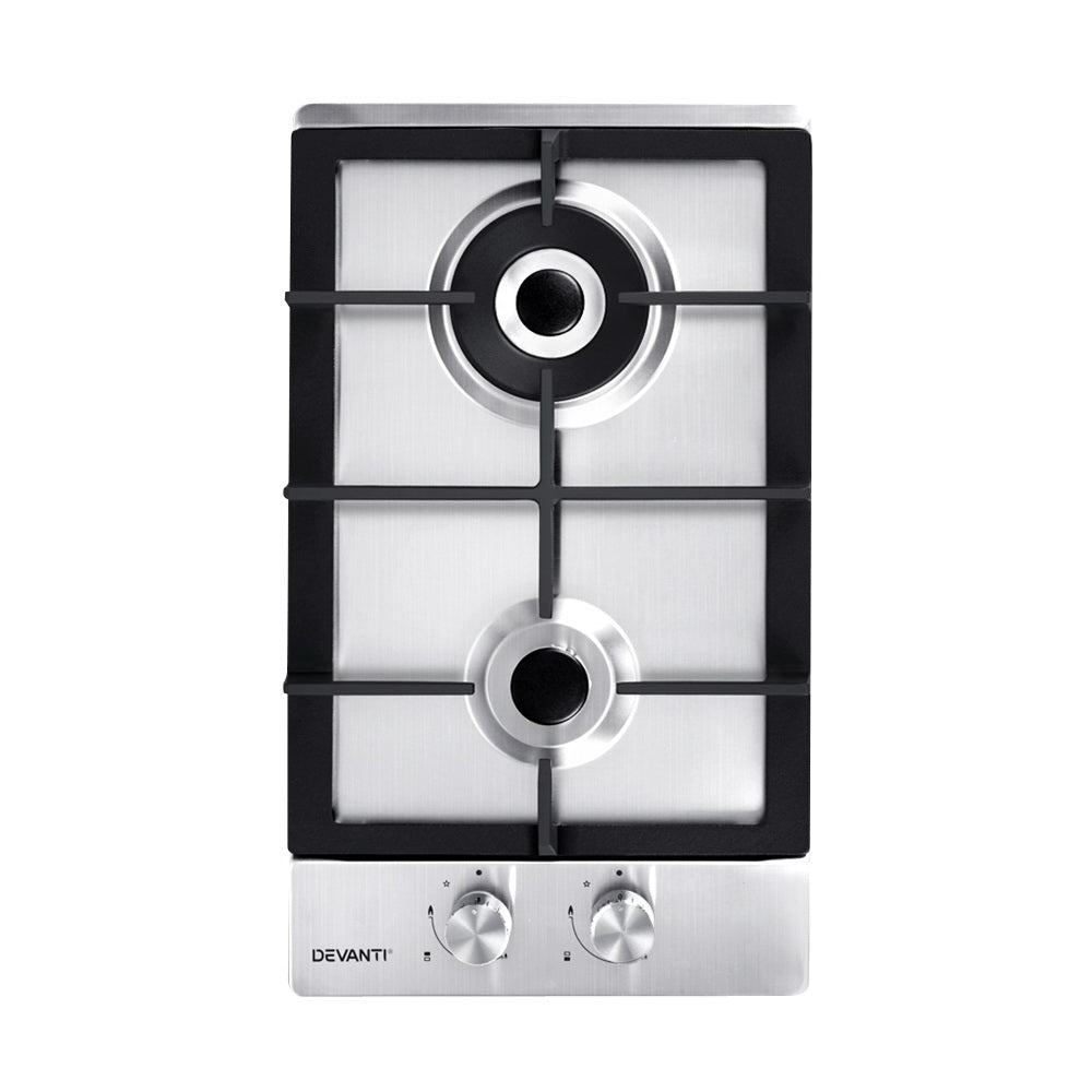 Gas Cooktop 30cm 2 Burner Silvir