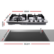 Gas Cooktop 60cm 4 Burner Silvir