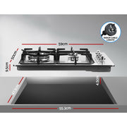 Gas Cooktop 60cm Stove Hob Silvir