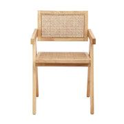 Artiss 1x Dining Chair Wooden Rattan Seat Rubber Wood Frame