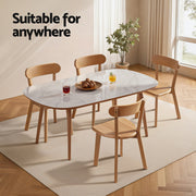 Artiss 4x Dining Chairs Wooden Kitchen Accent Chair Cafe Lounge Rubber Wood