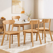 Artiss 4x Dining Chairs Wooden Kitchen Accent Chair Cafe Lounge Rubber Wood