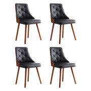 1 Set of 4 Artiss Dining Chairs Black PU