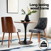 1 Set of 4 Artiss Dining Chairs Black PU