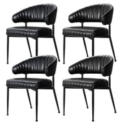 Artiss Dining Chairs Set of 4 Leather Hollow Armchair Black