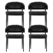 Artiss Dining Chairs Set of 4 Leather Hollow Armchair Black