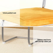 Artiss Dining Chairs Set of 4 Velvet Rattan Cantilever Yellow