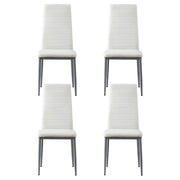 Artiss Dining Chairs Set of 4 Leather Channel Tufted White