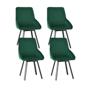 Artiss Dining Chairs Set of 4 Velvet Swivel Base Green