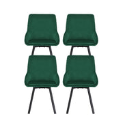 Artiss Dining Chairs Set of 4 Velvet Swivel Base Green
