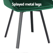 Artiss Dining Chairs Set of 4 Velvet Swivel Base Green
