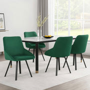Artiss Dining Chairs Set of 4 Velvet Swivel Base Green