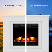 Electric Fireplace Fire Heater 2000W White