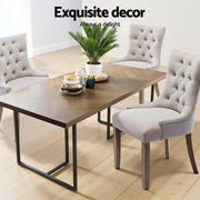 Artiss Dining Chairs Set of 4 Linen French Provincial Beige