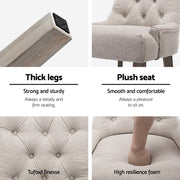 Artiss Dining Chairs Set of 4 Linen French Provincial Beige