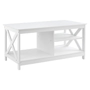 Artiss Coffee Table Storage Shelf White
