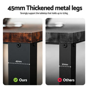 Artiss Coffee Table 2-Tier Rustic Brown 104CM