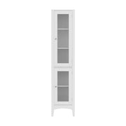 Artiss Bathroom Storage Cabinet 160cm Tall Slim Floor Cupboard Toilet Glass Door White