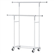 Artiss Clothes Rack Double Rod Airer Rail Coat Stand Adjustable Hanger