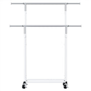 Artiss Clothes Rack Double Rod Airer Rail Coat Stand Adjustable Hanger