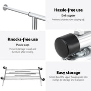 Artiss Clothes Rack Airer Rail Coat Stand Adjustable Hanger