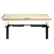 Artiss Standing Desk Motorised White Oak 140CM