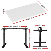 Artiss Standing Desk Motorised Dual Motor White 140CM