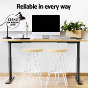 Artiss Standing Desk Motorised Electric Dual Motor White Oak 120CM